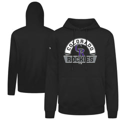 Colorado Rockies Levelwear Podium Banner Arch Hoodie - Black Hoodies