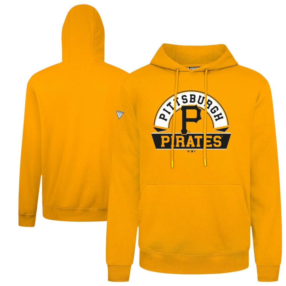 Pittsburgh Pirates Levelwear Podium Banner Arch Hoodie - Gold Hoodies
