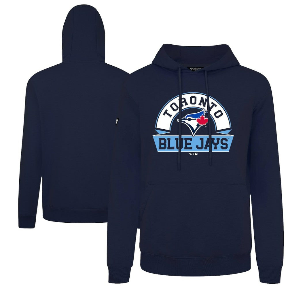 Toronto Blue Jays Levelwear Podium Banner Arch Hoodie - Navy Hoodies