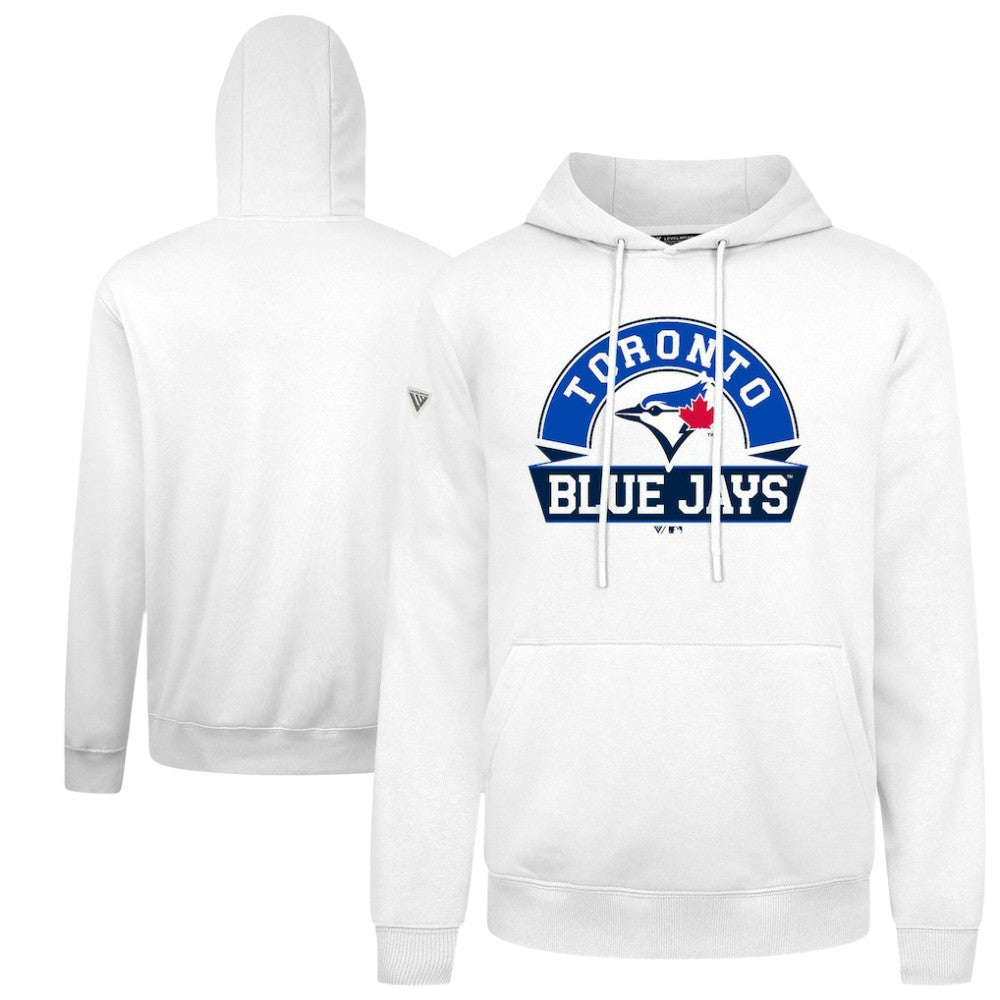Toronto Blue Jays Levelwear Podium Banner Arch Hoodie - White Hoodies