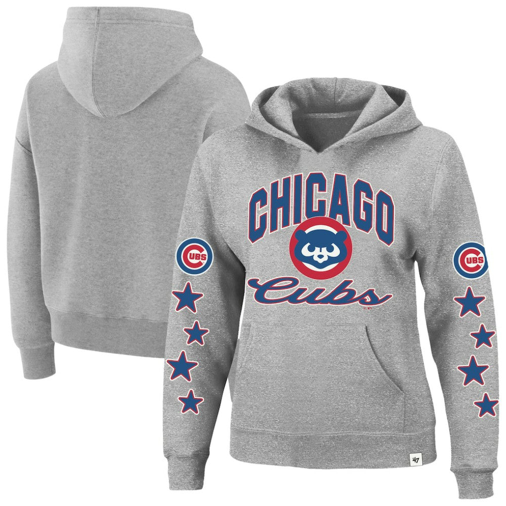 Chicago Cubs '47 Women's Plus Size Starry Eye Hoodie - Heather Gray Hoodies