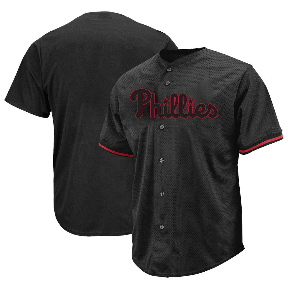 MLB Philadelphia Phillies Profile Big & Tall Pop Fashion Jersey - Black