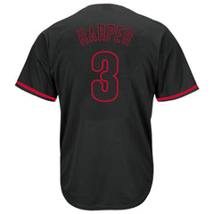 MLB Bryce Harper Philadelphia Phillies Profile Big & Tall Pop Fashion Jersey - Black