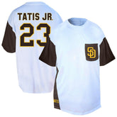 Fernando Tatis Jr. San Diego Padres Profile Big & Tall Player Name & Number T-Shirt - White/Brown T-shirts