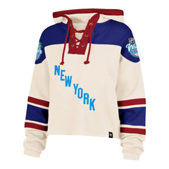 NHL New York Rangers '47 Women's 2026 NHL Winter Classic Cropped Superior Lacer Hoodie - Cream