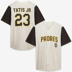 MLB San Diego Padres Profile Big & Tall Two-Color Fashion Jersey - Cream/Brown