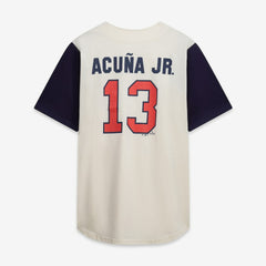 MLB Atlanta Braves Profile Big & Tall Two-Color Fashion Jersey - Cream/Navy