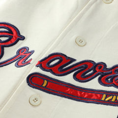 MLB Atlanta Braves Profile Big & Tall Two-Color Fashion Jersey - Cream/Navy