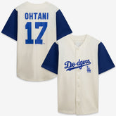 MLB Los Angeles Dodgers Profile Big & Tall Two-Color Fashion Jersey - Cream/Royal