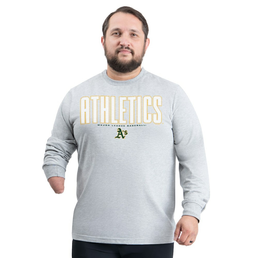 Athletics G-III Sports by Carl Banks Adaptive Long Sleeve T-Shirt - Gray T-shirts