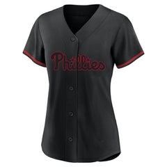 MLB Bryce Harper Philadelphia Phillies Profile Women's Plus Size Player Name & Number Fashion Jersey - Black