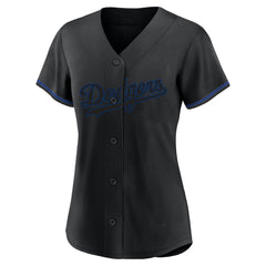 MLB Shohei Ohtani Los Angeles Dodgers Profile Women's Plus Size Player Name & Number Fashion Jersey - Black