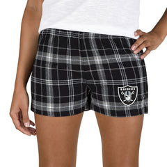 Las Vegas Raiders Concepts Sport Women's Ultimate Flannel Shorts Black/Gray