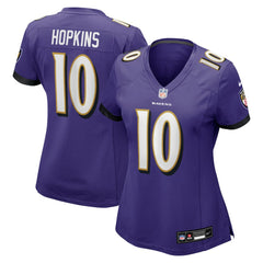 NFL DeAndre Hopkins Baltimore Ravens Women's Team Game Jersey - Purple