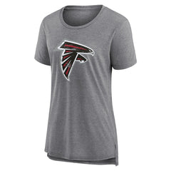 Atlanta Falcons Women's Heritage Custom Name & Number Tri-Blend T-Shirt Gray