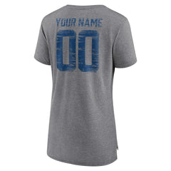 Indianapolis Colts Women's Heritage Custom Name & Number Tri-Blend T-Shirt Gray