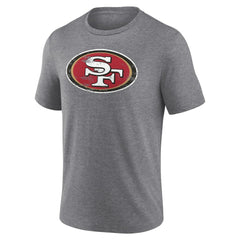 San Francisco 49ers Heritage Custom Name & Number Tri-Blend T-Shirt Gray