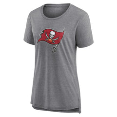 Tampa Bay Buccaneers Women's Heritage Custom Name & Number Tri-Blend T-Shirt Gray