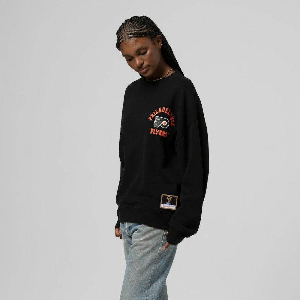NHL Philadelphia Flyers Mitchell & Ness Women's Vintage Crewneck Sweatshirt - Black