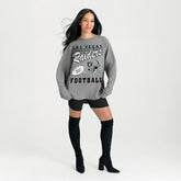 Las Vegas Raiders Gameday Couture Women's Oversized Sweet Victory Corded Sweatshirt Gray