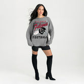 Atlanta Falcons Gameday Couture Women's Oversized Sweet Victory Corded Sweatshirt Gray