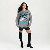 Carolina Panthers Gameday Couture Women's Oversized Sweet Victory Corded Sweatshirt Gray