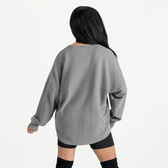 Detroit Lions Gameday Couture Women's Oversized Sweet Victory Corded Sweatshirt Gray