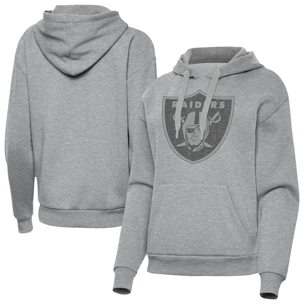 Las Vegas Raiders Antigua Women's Victory Hoodie Heather Gray