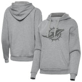 Miami Dolphins Antigua Women's Victory Hoodie Heather Gray