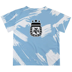 Argentina National Team Vive La Fete Youth Paint Brush T-Shirt Light Blue