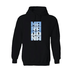 Diego Maradona Argentina National Team Vive La Fete Women's Portrait Pullover Hoodie Black