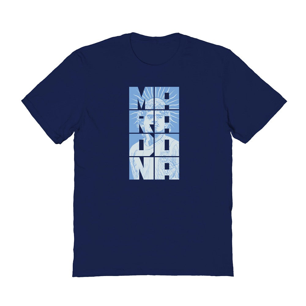 Diego Maradona Argentina National Team Vive La Fete Women's Portrait T-Shirt Navy