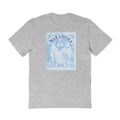 Diego Maradona Argentina National Team Vive La Fete Vintage Stamp T-Shirt Gray