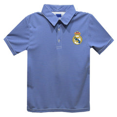 Real Madrid Vive La Fete Youth Pencil Stripe Polo Royal shop