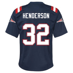 NFL TreVeyon Henderson New England Patriots Youth Team Game Jersey - Navy