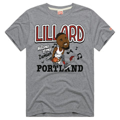 Damian Lillard Portland Trail Blazers Homage Unisex Welcome Home Tri-Blend T-Shirt Gray