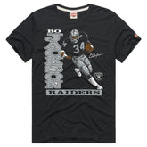 Bo Jackson Las Vegas Raiders Homage Unisex Retired Player Classic Caricature T-Shirt Charcoal