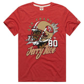 Jerry Rice San Francisco 49ers Homage Unisex Retired Player Classic Caricature T-Shirt Scarlet