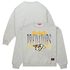 NHL Nashville Predators Mitchell & Ness Women's Hockey Night Sweatshirt - Heather Gray