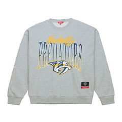 NHL Nashville Predators Mitchell & Ness Women's Hockey Night Sweatshirt - Heather Gray