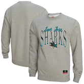 NHL San Jose Sharks Mitchell & Ness Women's Hockey Night Sweatshirt - Heather Gray