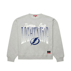 NHL Tampa Bay Lightning Mitchell & Ness Women's Hockey Night Sweatshirt - Heather Gray