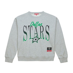 NHL Dallas Stars Mitchell & Ness Women's Hockey Night Sweatshirt - Heather Gray