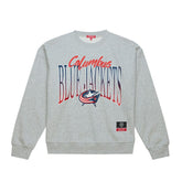 NHL Columbus Blue Jackets Mitchell & Ness Women's Hockey Night Sweatshirt - Heather Gray