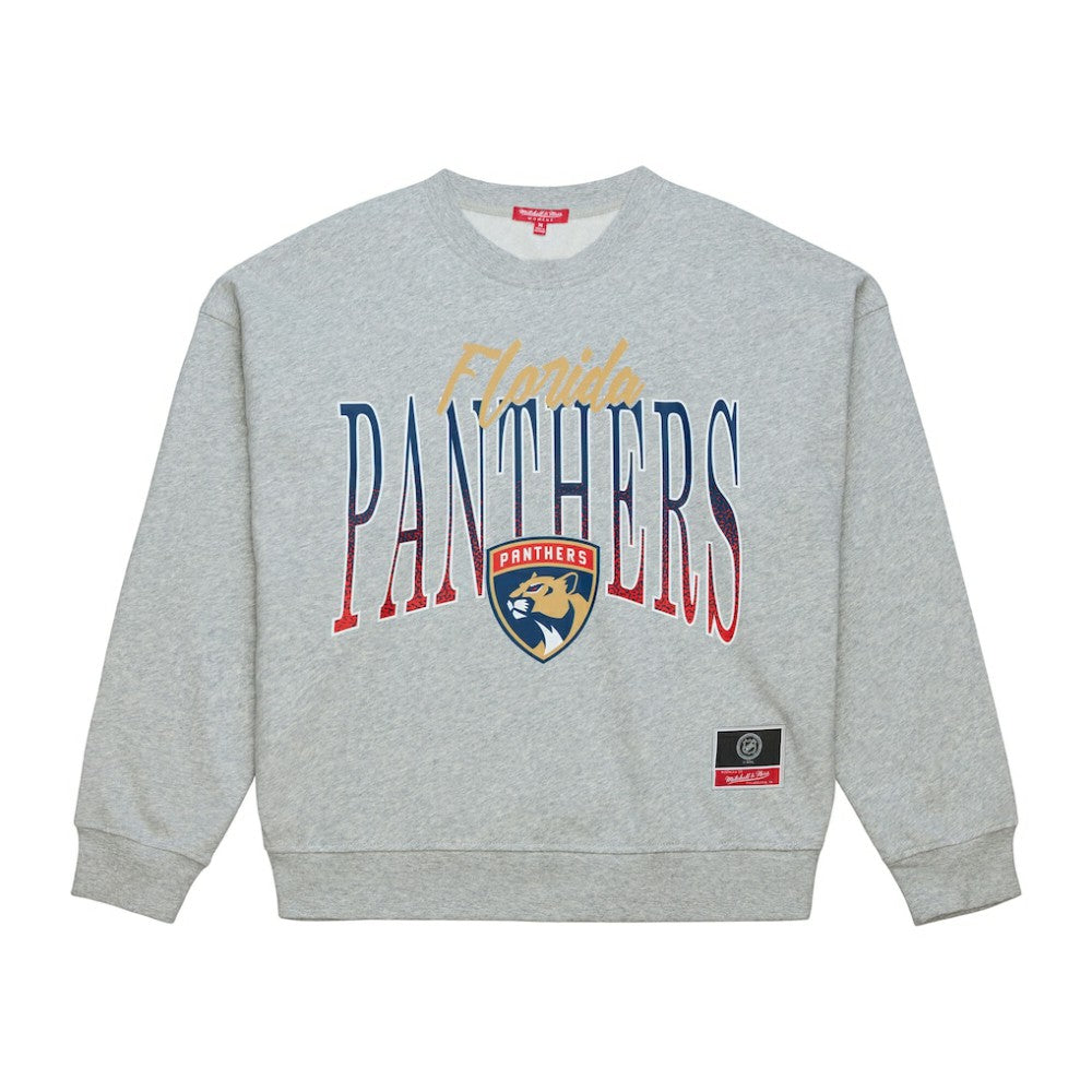 NHL Florida Panthers Mitchell & Ness Women's Hockey Night Sweatshirt - Heather Gray