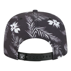 Las Vegas Raiders New Era Palm Print A-Frame 9FIFTY Snapback Hat Black