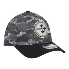 Pittsburgh Steelers New Era Camo A-Frame 39THIRTY Flex Hat Black