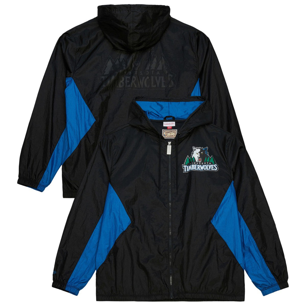 Minnesota Timberwolves Playmaker Full-Zip Hooded Windbreaker Jacket Black