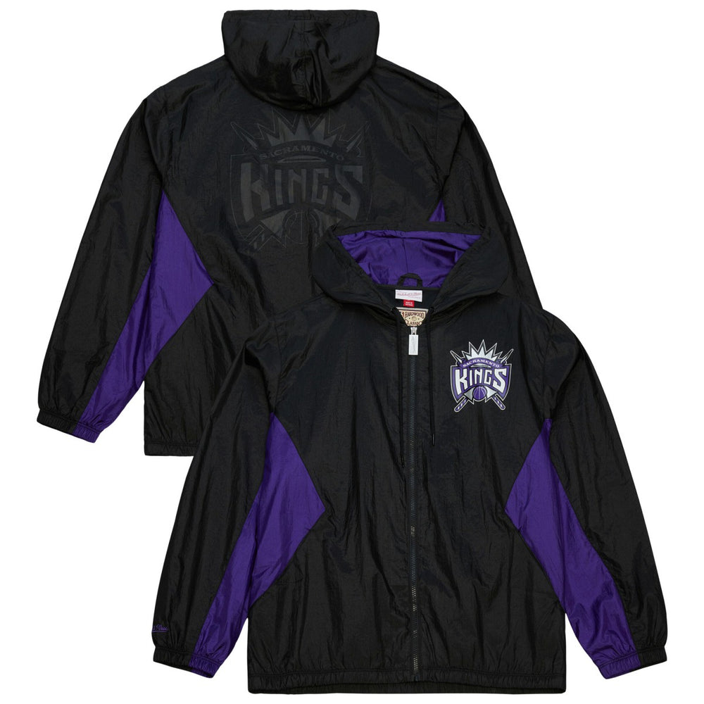 Sacramento Kings Playmaker Full-Zip Hooded Windbreaker Jacket Black