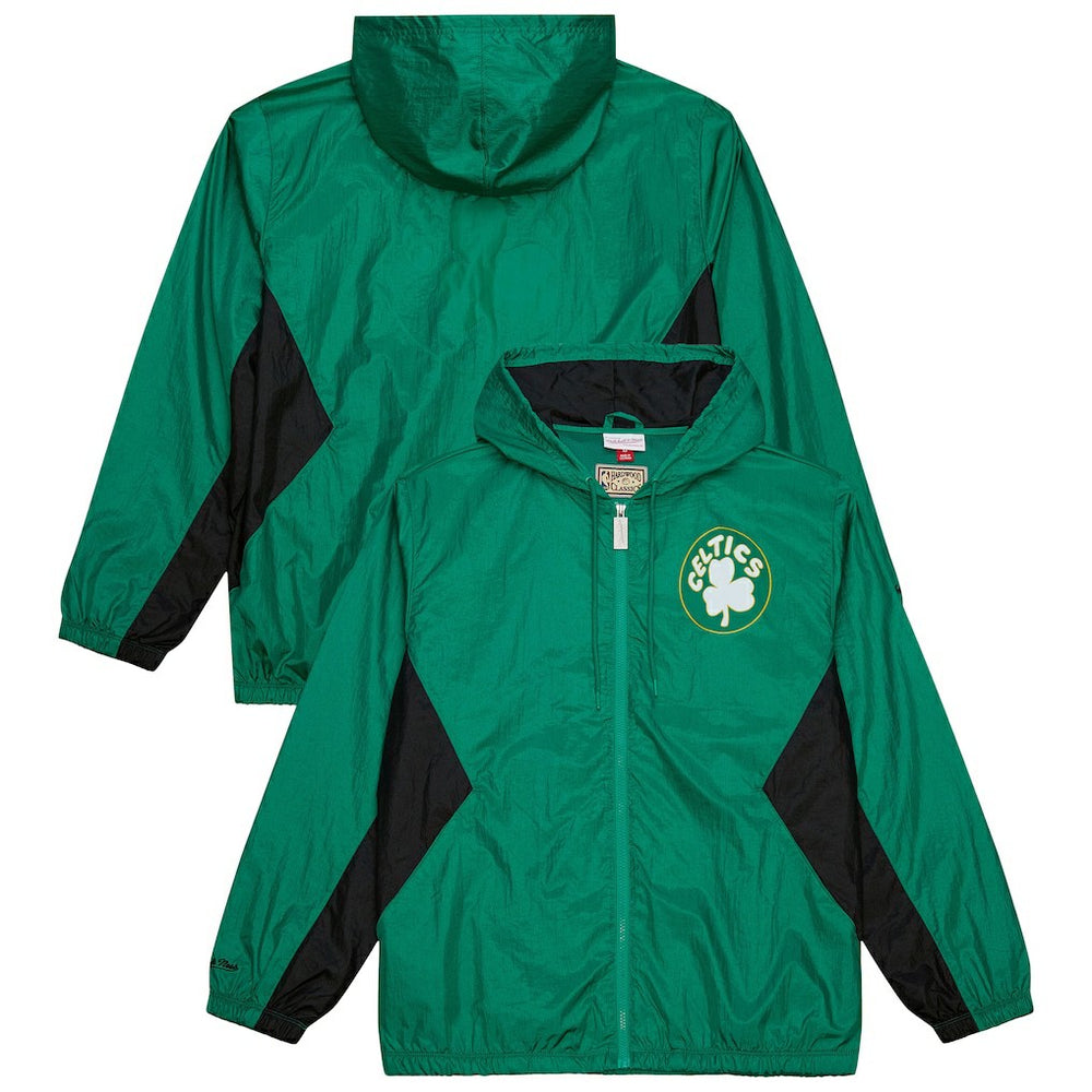 Boston Celtics Playmaker Full-Zip Hooded Windbreaker Jacket Kelly Green